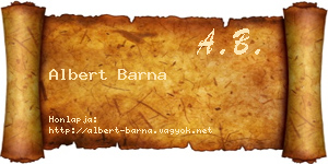 Albert Barna névjegykártya